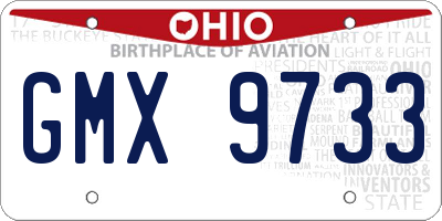 OH license plate GMX9733