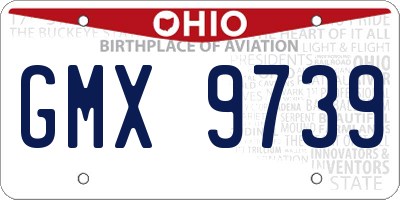 OH license plate GMX9739