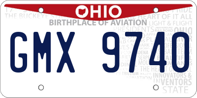OH license plate GMX9740
