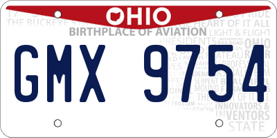 OH license plate GMX9754