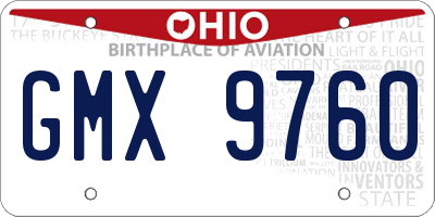 OH license plate GMX9760