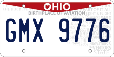 OH license plate GMX9776