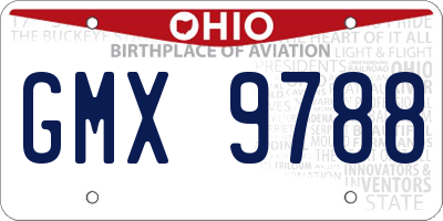 OH license plate GMX9788