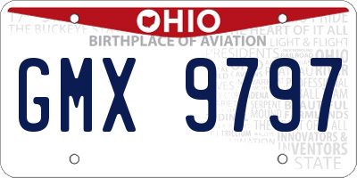 OH license plate GMX9797