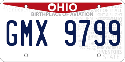 OH license plate GMX9799