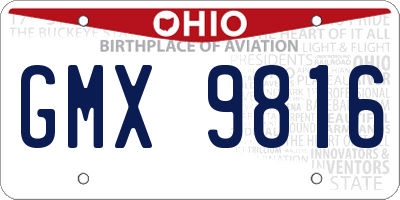OH license plate GMX9816