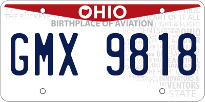 OH license plate GMX9818