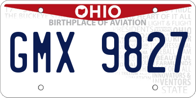 OH license plate GMX9827