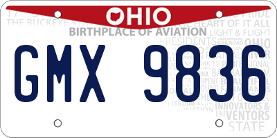 OH license plate GMX9836