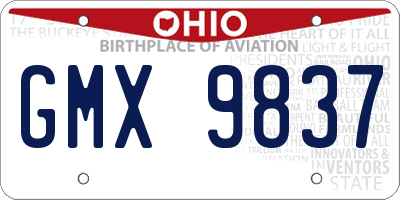 OH license plate GMX9837