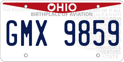 OH license plate GMX9859