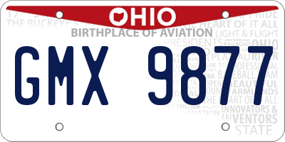 OH license plate GMX9877