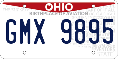 OH license plate GMX9895