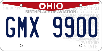 OH license plate GMX9900