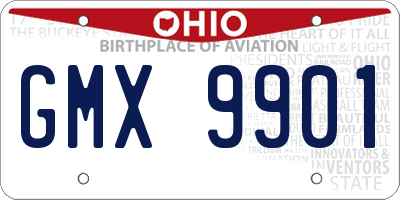 OH license plate GMX9901