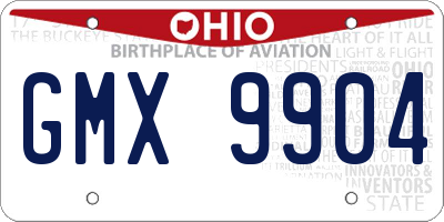 OH license plate GMX9904