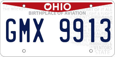 OH license plate GMX9913