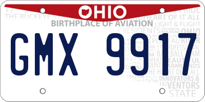 OH license plate GMX9917