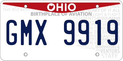 OH license plate GMX9919