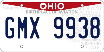 OH license plate GMX9938