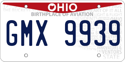 OH license plate GMX9939
