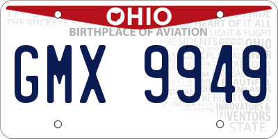 OH license plate GMX9949