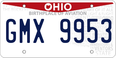 OH license plate GMX9953