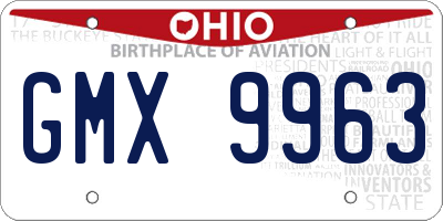 OH license plate GMX9963