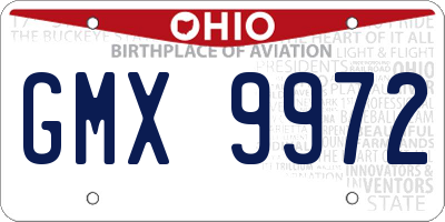 OH license plate GMX9972