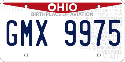 OH license plate GMX9975