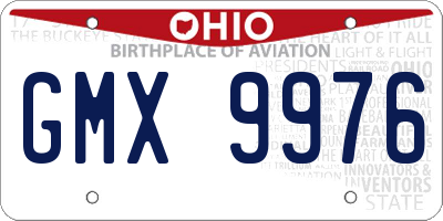OH license plate GMX9976