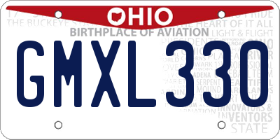 OH license plate GMXL330