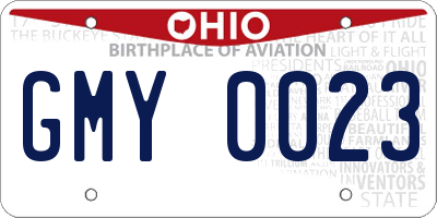 OH license plate GMY0023