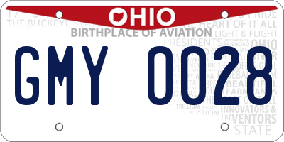 OH license plate GMY0028