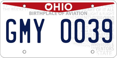 OH license plate GMY0039