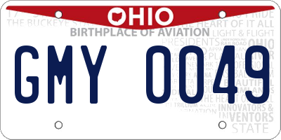 OH license plate GMY0049