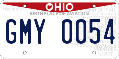 OH license plate GMY0054