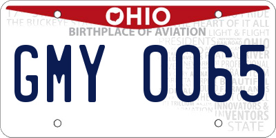 OH license plate GMY0065