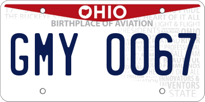 OH license plate GMY0067