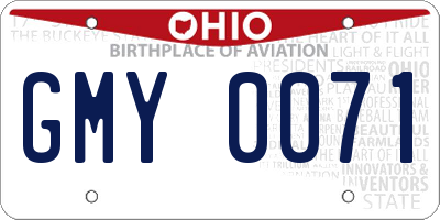 OH license plate GMY0071