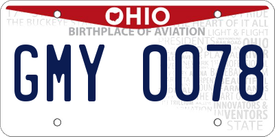 OH license plate GMY0078