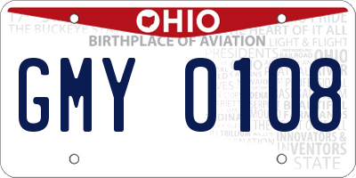 OH license plate GMY0108