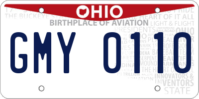 OH license plate GMY0110