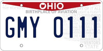 OH license plate GMY0111
