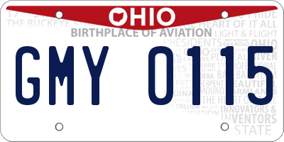 OH license plate GMY0115
