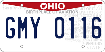 OH license plate GMY0116