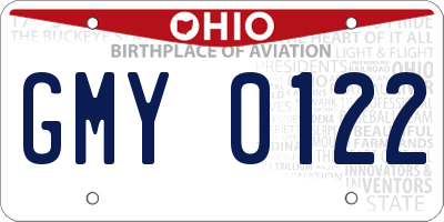 OH license plate GMY0122