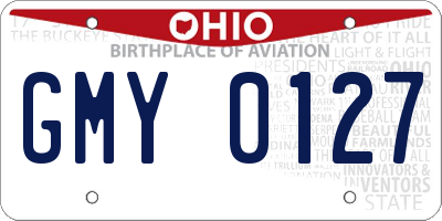 OH license plate GMY0127