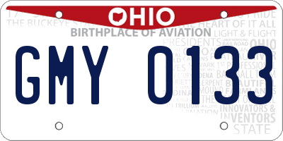 OH license plate GMY0133