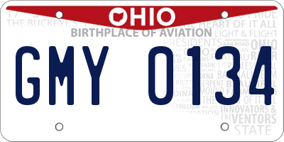OH license plate GMY0134